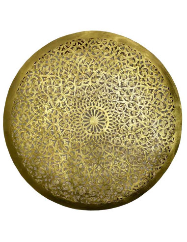 Moroccan openwork copper wall sconce, round...
