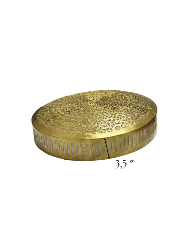 Moroccan openwork copper wall sconce, round...