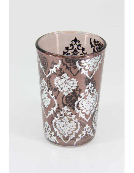 6 verres à thé marocains colorés – Médaillons argentés