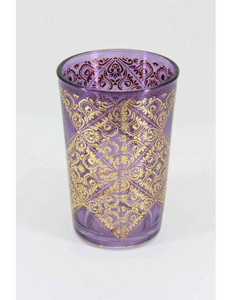 6 verres à thé marocains colorés – Losanges dorés
