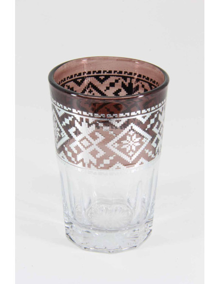 6 verres à thé marocains – Frise colorée argentée