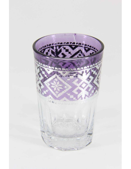 6 verres à thé marocains – Frise colorée argentée