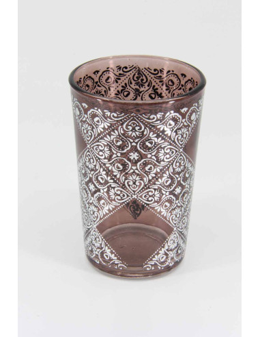 6 verres à thé marocains colorés – Motifs argentés