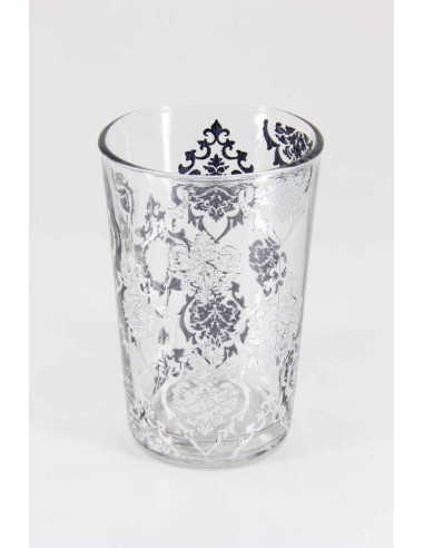 Six silver tea glasses