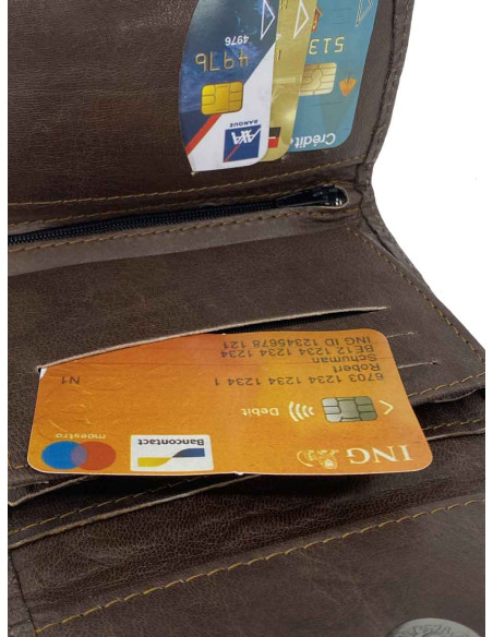 brown leather wallet