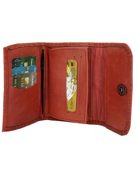 Red leather wallet