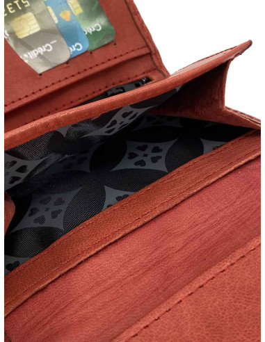Red leather wallet