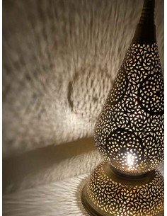 Moroccan Gold Copper Teardrop Table Lamp GG, 27 in 2
