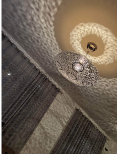 Moroccan Silver Khobza Ceiling Light TM, 16 in 2