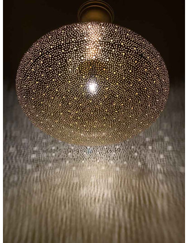 Moroccan Gold Khobza Ceiling Light TM, 18 in