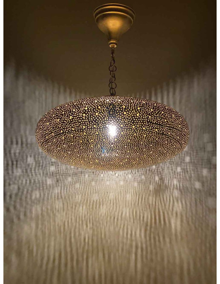 Moroccan Gold Khobza Ceiling Light TM, 18 in