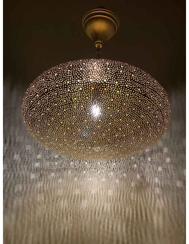 Moroccan Gold Khobza Ceiling Light TM, 18 in