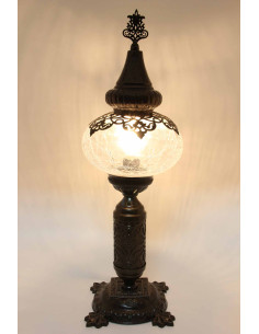 Lampe turque en verre soufflé, 19 po 2