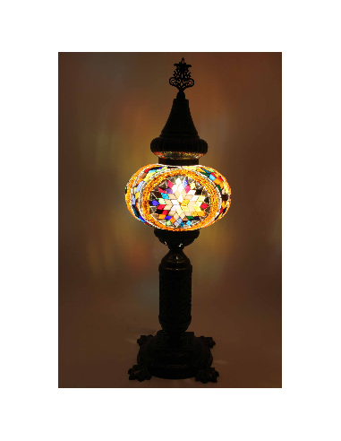 Turkish Mosaic Lamp with a red and gold...