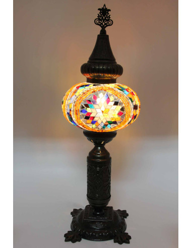 Turkish Mosaic Lamp with a red and gold...