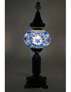 Lampe turque en mosaïque bleue, 19 po