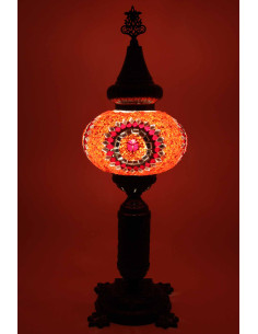 Turkish Red Mosaic Lamp with a medallion, 19 in