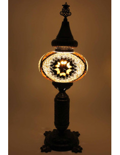 Lampe turque en mosaïque brune, 19 po