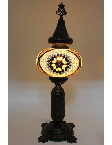 Lampe turque en mosaïque brune, 19 po