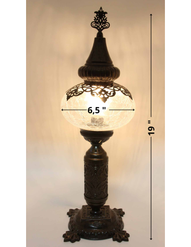 Turkish Blown Glass Lamp, 19 in
