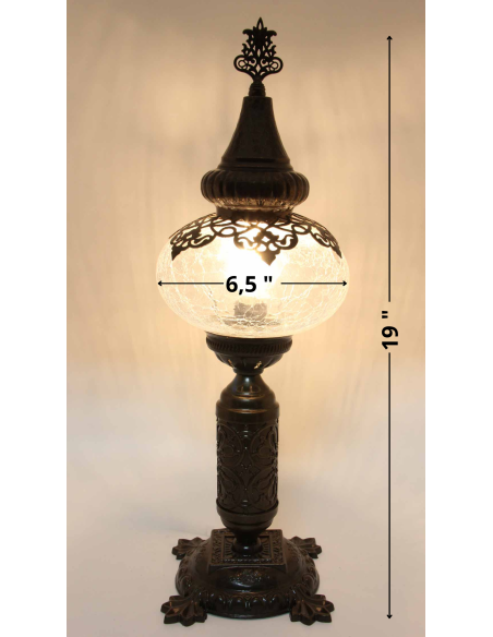 Lampe turque en verre soufflé, 19 po