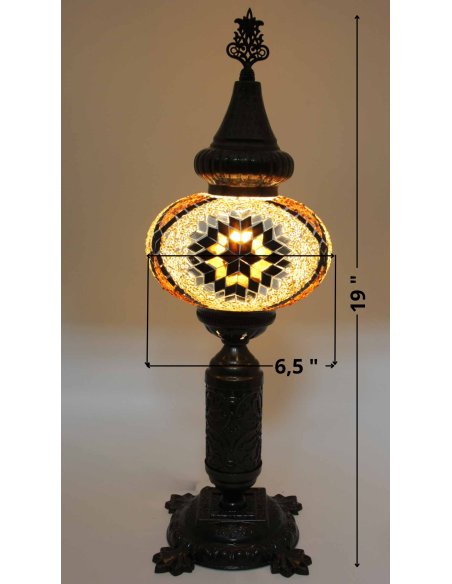 Turkish Lamp, Brown Mosaic, 19 in