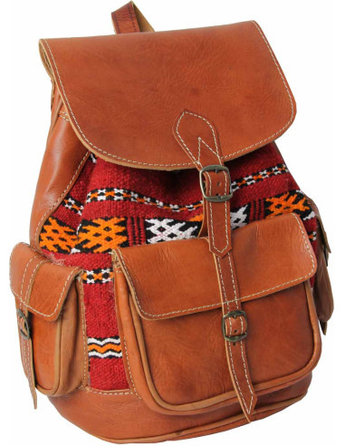 Sac à dos caramel et rouge