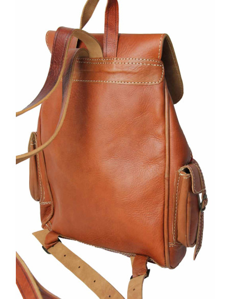 Sac à dos caramel et rouge