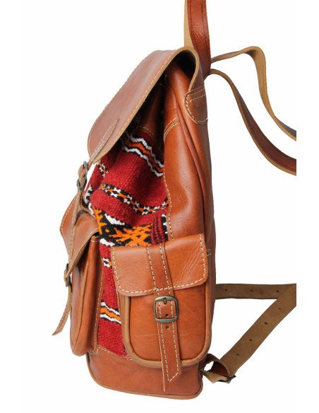 Sac à dos caramel et rouge