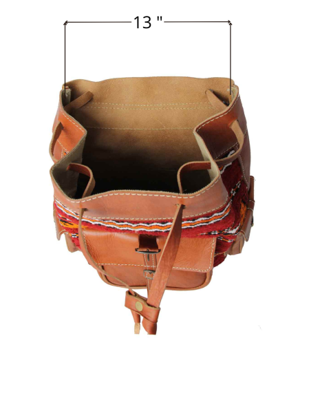 Sac à dos caramel et rouge