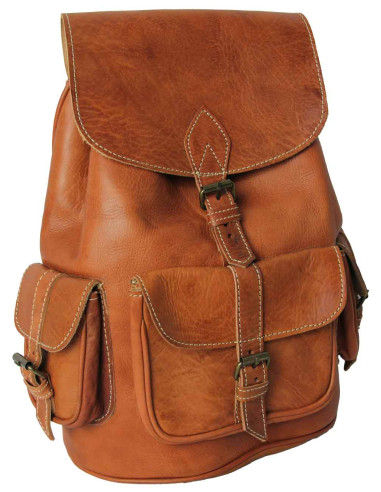 Toffee Leather Laptop Backpack, 13 x 14 in