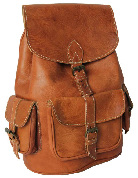Toffee Leather Laptop Backpack, 13 x 14 in