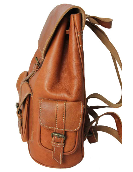 Sac à dos en cuir toffee pour ordinateur, 13 x 14 po