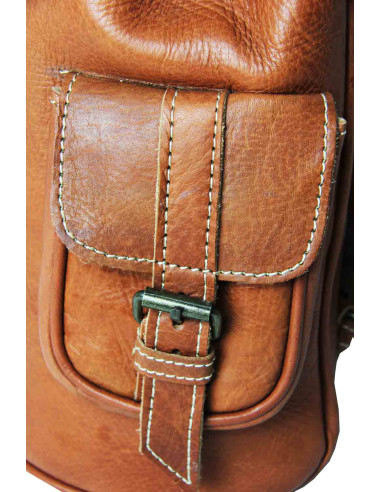 Toffee Leather Laptop Backpack, 13 x 14 in