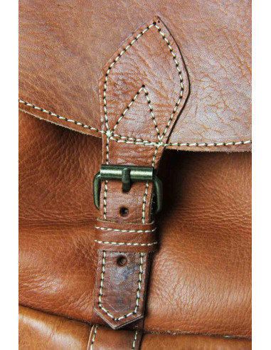 Sac à dos en cuir toffee pour ordinateur, 13 x...