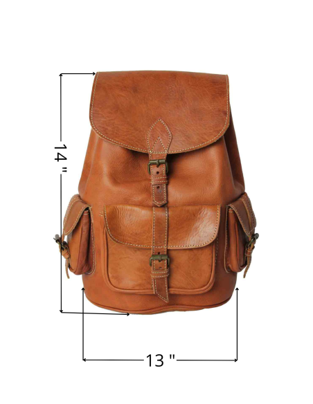 Toffee Leather Laptop Backpack, 13 x 14 in