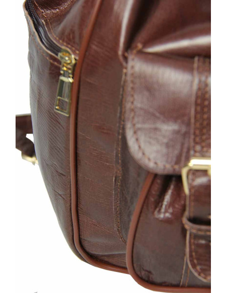 Brown Goat Leather Backpack, 2 Sizes