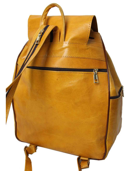 Yellow Goat Leather Backpack, 2 Sizes