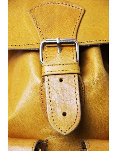 Yellow Goat Leather Backpack, 2 Sizes