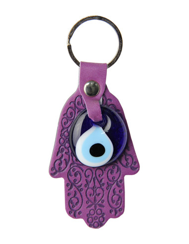 Porte-clés main de Fatma violet