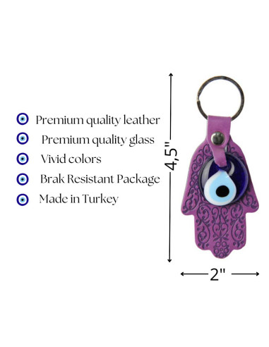 Porte-clés main de Fatma violet