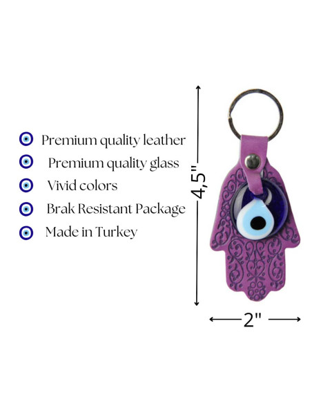 Porte-clés main de Fatma violet