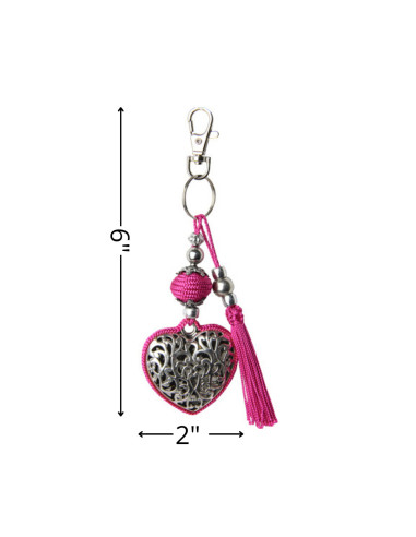 Porte-clés cœur rose