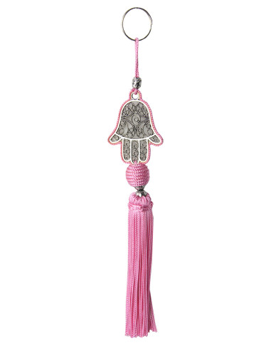 Pink khamsa keychain