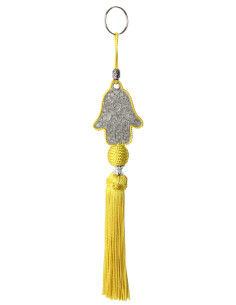 Porte-clés khamsa jaune