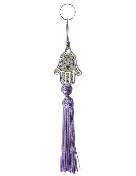 Purple khamsa keychain