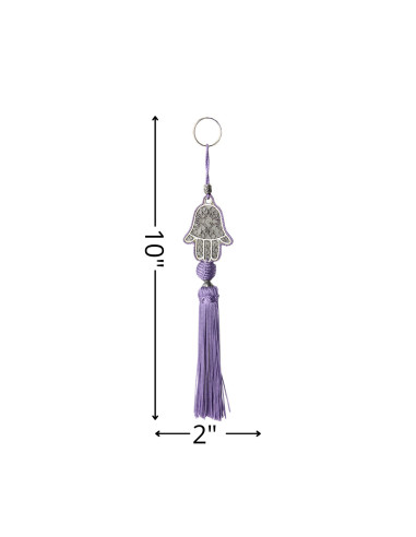 Purple khamsa keychain