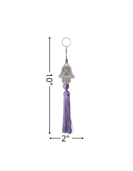 Purple khamsa keychain