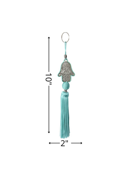 Porte-clés khamsa bleu turquoise