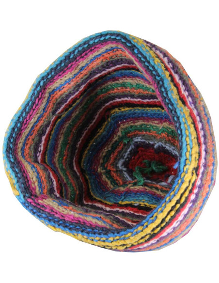 Multicoloured striped wool Berber beanie